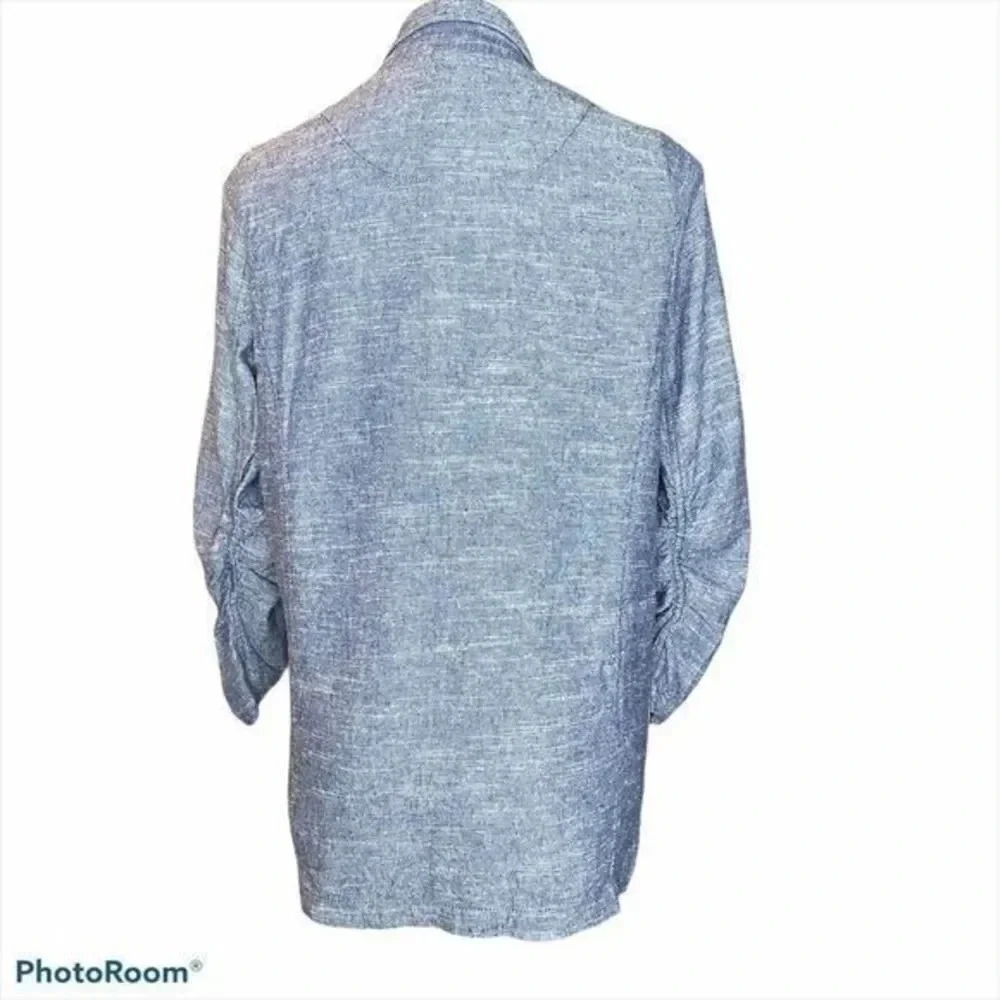 Max studio Linen Bland Ruched sleeve bla… - Picture 5 of 9